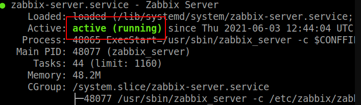 zabbix server status