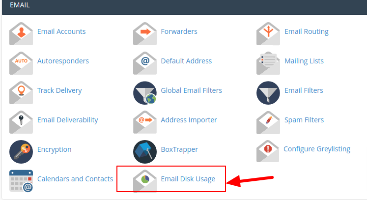 Email Disk Usage in CPanel