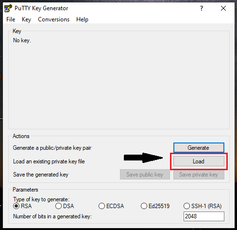 Convert PEM to PPK file