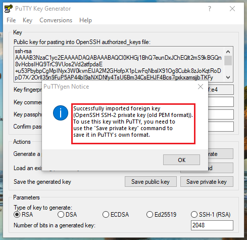 Convert PEM to PPK file