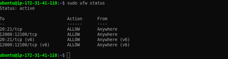 Install FTP on AWS EC2 Ubuntu