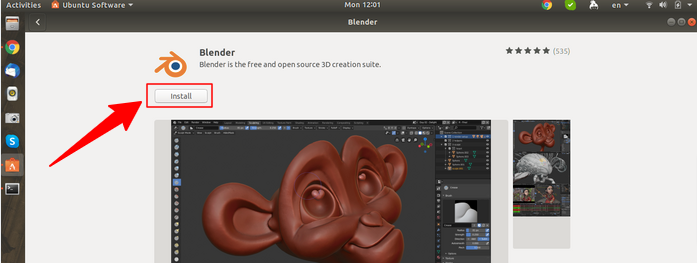 Install Blender from Ubuntu Software Center