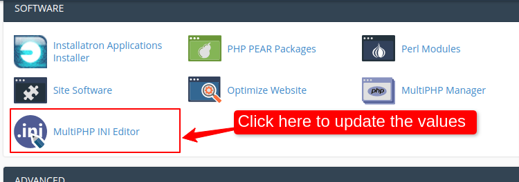 MultiPHP INI editor CPanel