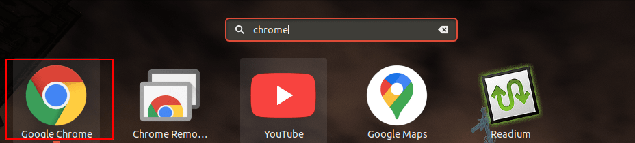 search chrome on ubuntu 