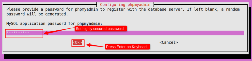 Set password for phpMyAdmin