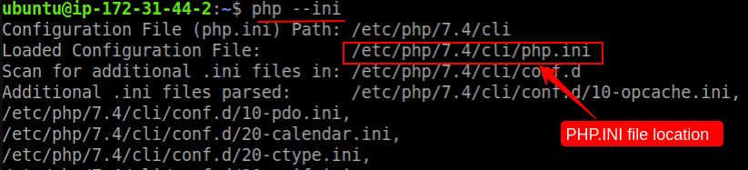 php.ini location from command line