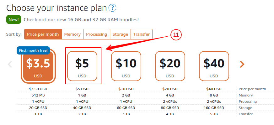 AWS Lightsail Instance Plan