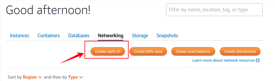 static IP create