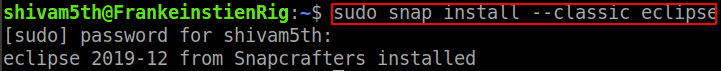 install Eclipse from the Snap store
