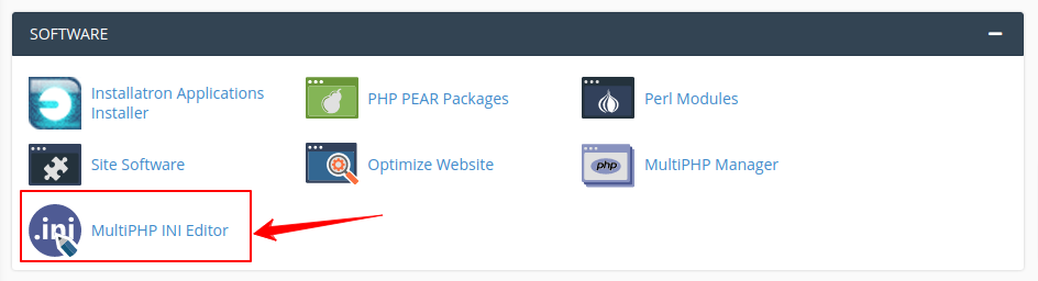 Multi PHP INI editor in cPanel