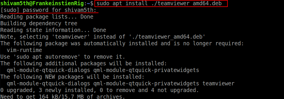 install teamviewer ubuntu 19.04 command line