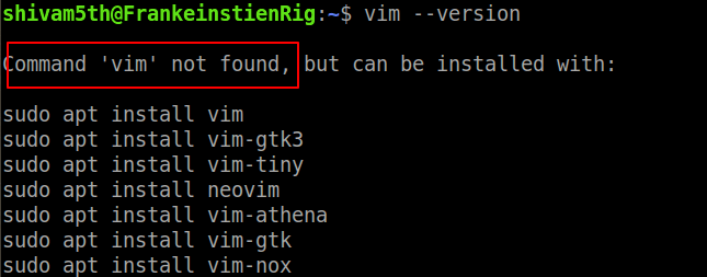 vim version check