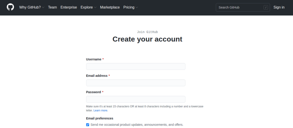 GitHub Signup