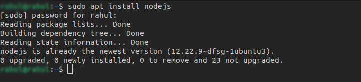 Install Node JS on Ubuntu 22