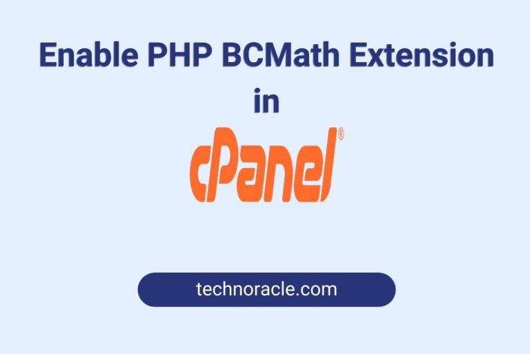 Enable PHP BCMath Extension in cPanel